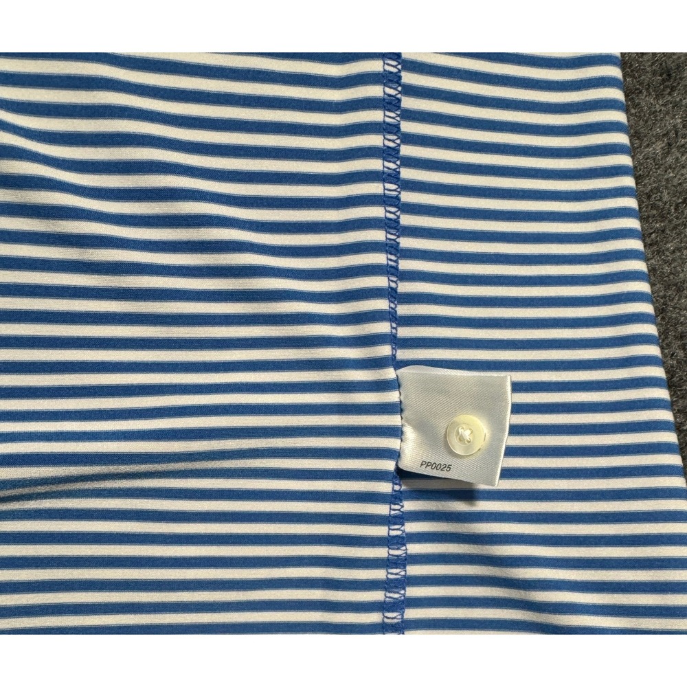 Rhoback Men's XL Polo Shirt Blue White Striped Short Sleeve Golf PP0025 - Picture 6 of 6